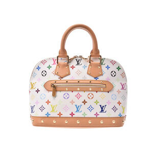 Louis Vuitton Multicolore Multicolor Alma White Leather Handbag